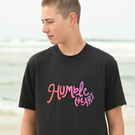 Humble Heart, Happy Heart Garment-Dyed Tee (Sunset)