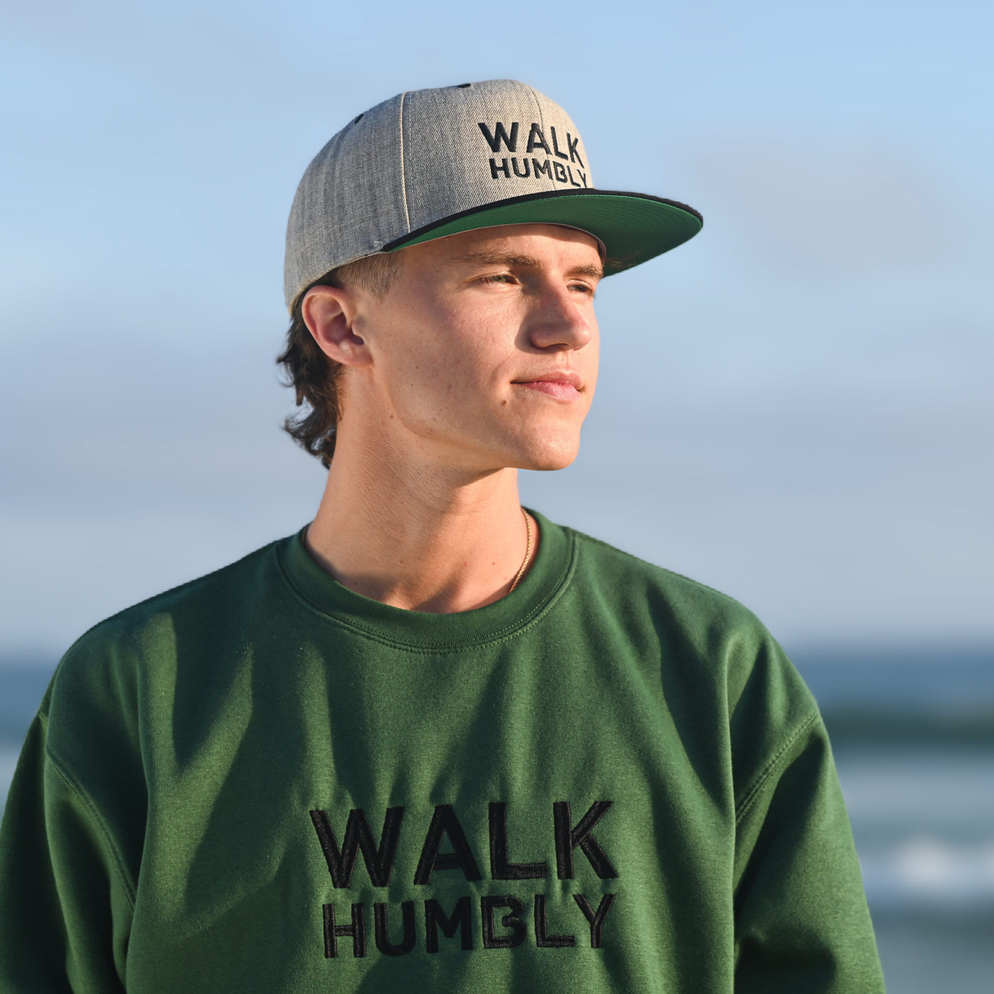 Walk Humbly Embroidered Two-Tone Hat