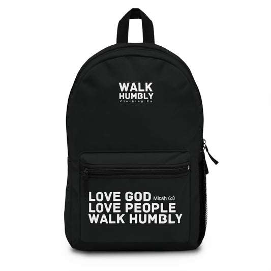 Walk Humbly Backpack (Black)