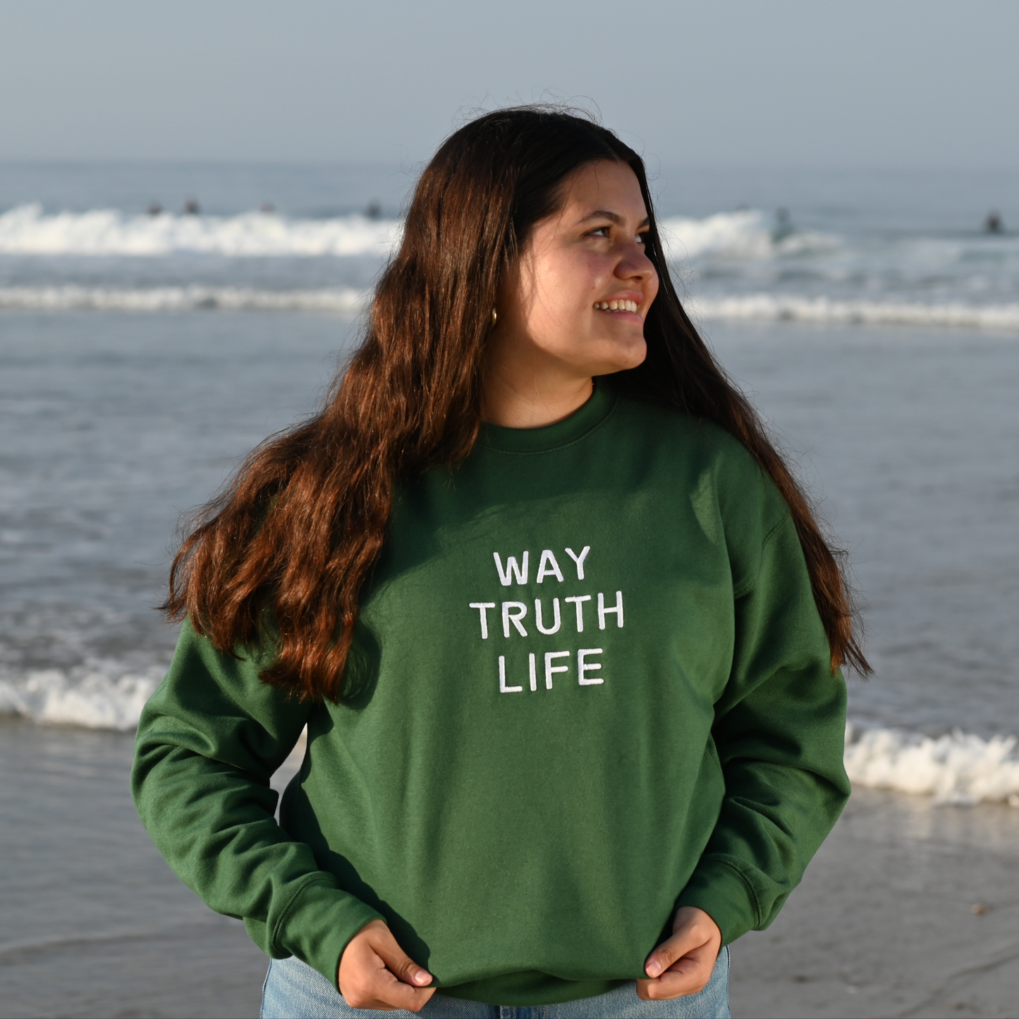 Way Truth Life Embroidered Crew