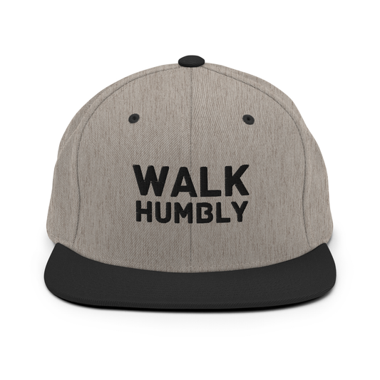 Walk Humbly Embroidered Two-Tone Snapback Hat
