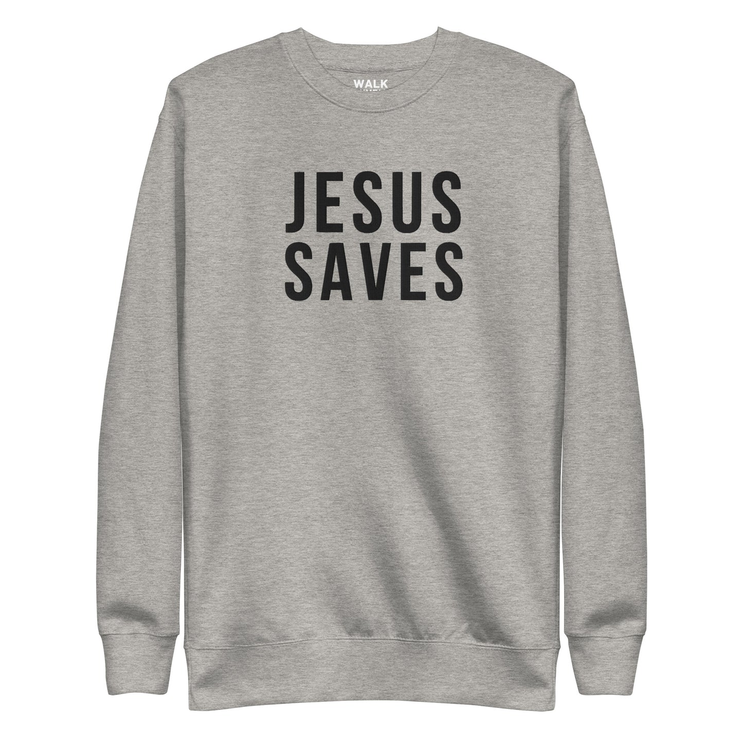 Jesus Saves Embroidered Crew- Black Logo