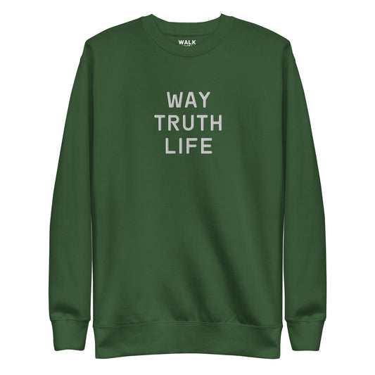 Way Truth Life Embroidered Crew