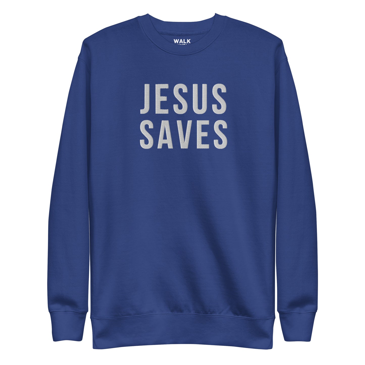 Jesus Saves Embroidered Crew- White Logo